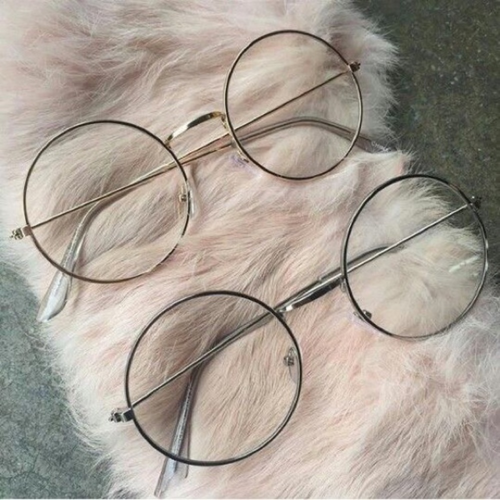 2 pack Vintage Circle Non-prescription Glasses